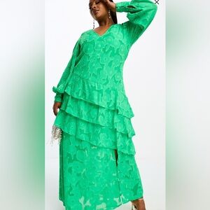 Elegant Green Layered Dress